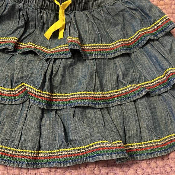 Mini Boden tiered woven colorful skort girls size 9-10Y - Picture 4 of 6